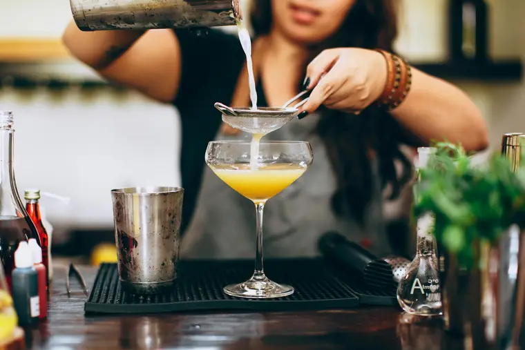 A V60 pour-over being brewed by hand