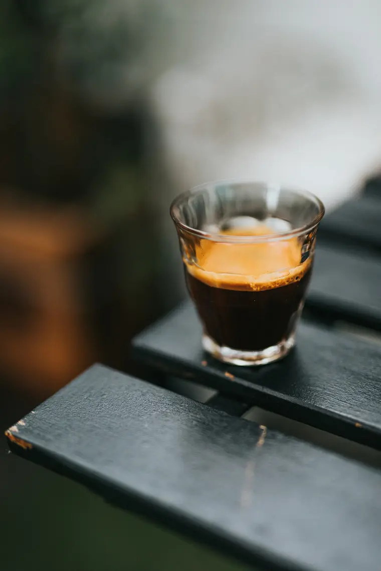 A freshly pulled double shot of Roastline house espresso